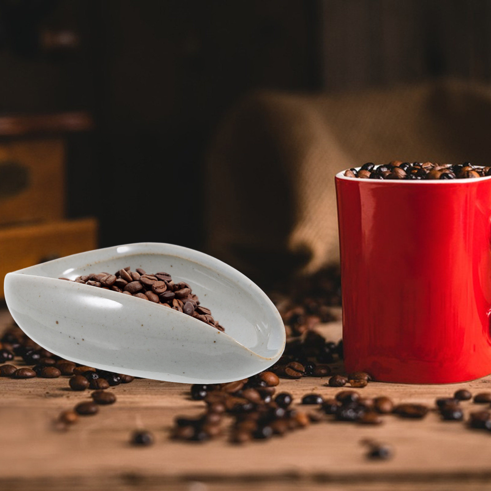 Coffee And Tea Bar - Keramik-Kaffeebohnen-Dosierschale Multifunktions-Wägebecher für Espressobohnen, Teeblätter, Präzisionsmessung,