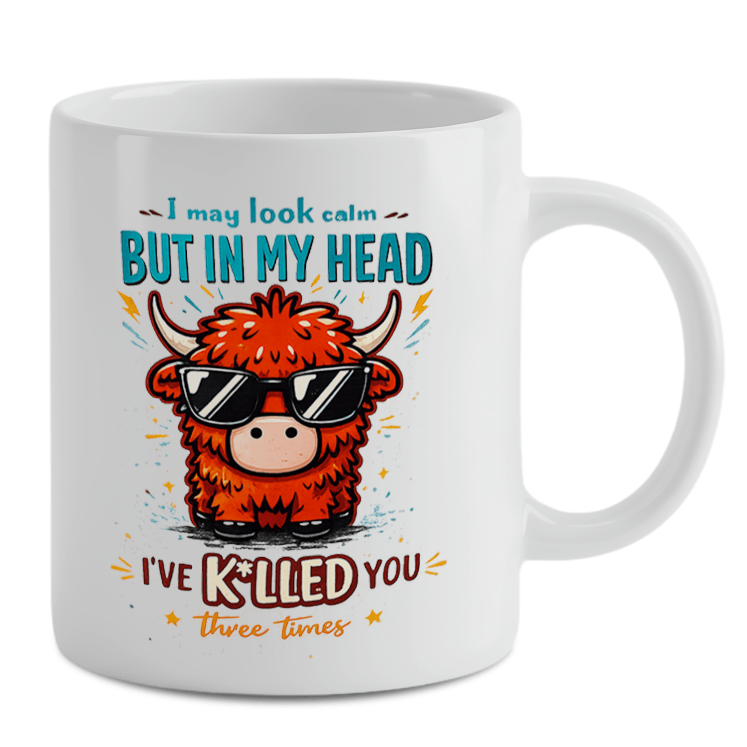 Coffee And Tea Quotes Funny - Highland Cow Lustige Zitat-Kaffeetasse - 