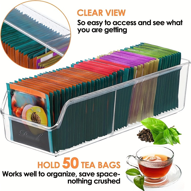 Coffee Tea Box - 1 Stück Transparente Teebeutel-Organizer-Box - Aufbewahrungsbehälter