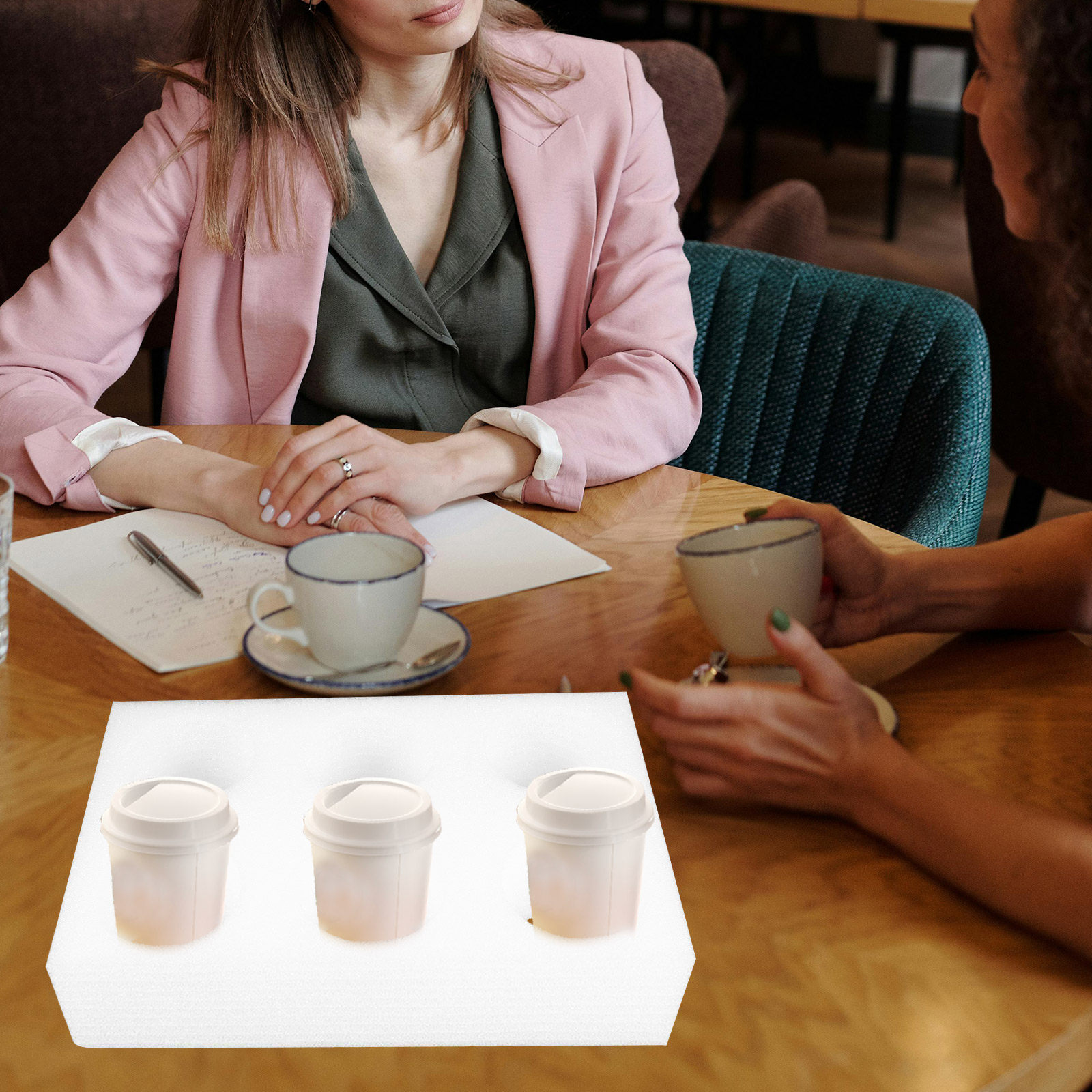 Coffee Tea Holder - 2er-Set Getränkehalter mit mehreren Fächern –
