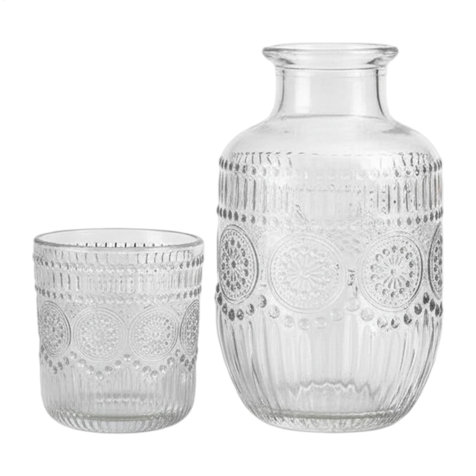 Coffee Tea Jug - 550ml Karaffen-Set mit Wassergläsern im Schneeflocken-Design,