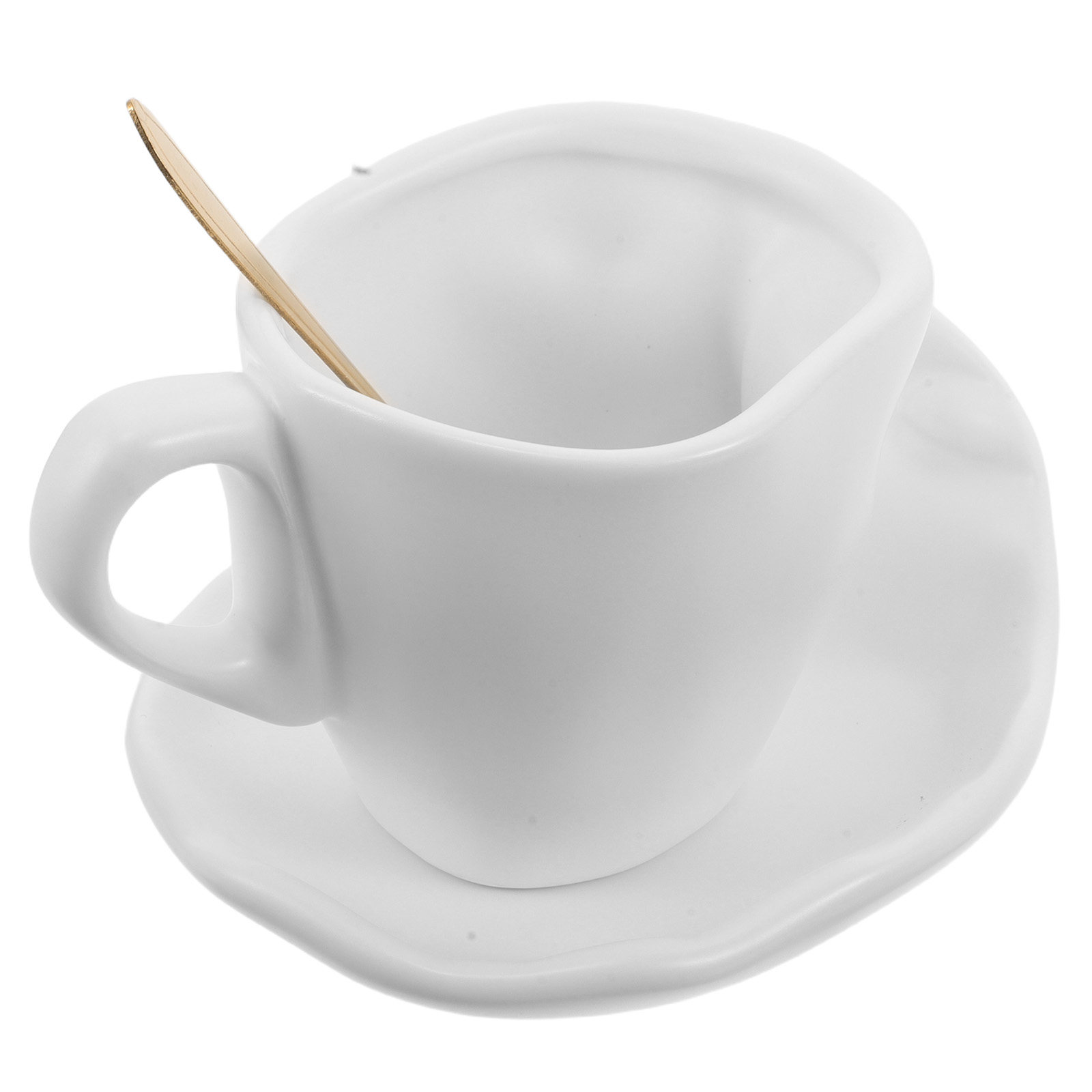 Coffee Tea Set - 1 Set Keramik-Kuss-Kaffeetassen- und Untertassenset, handgeformte