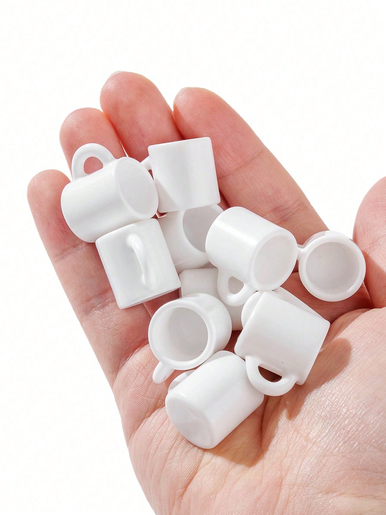Coffee Y Tea - 10 Stück Miniatur-Tassen für Puppenhäuser: Weiße