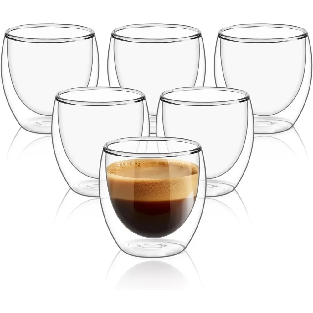 6 Stück klare doppelwandige Ka – Coffee And Tea Bar Bewertung und Preis