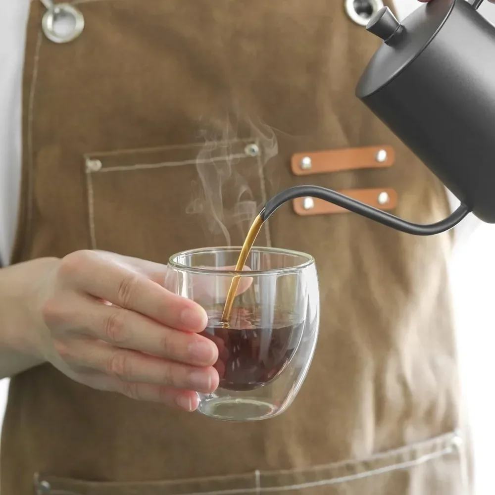 6 Stück klare doppelwandige Ka – Coffee And Tea Bar Bewertung und Preis