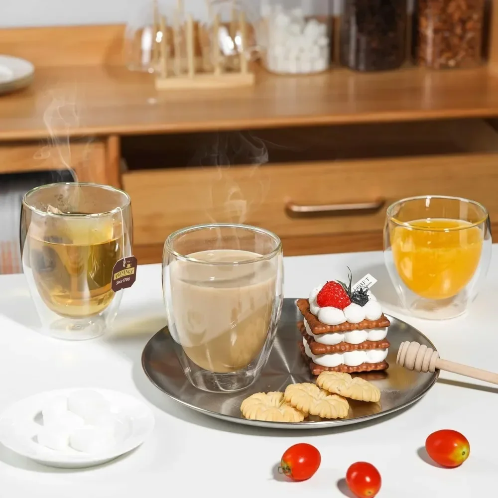6 Stück klare doppelwandige Ka – Coffee And Tea Bar Bewertung und Preis