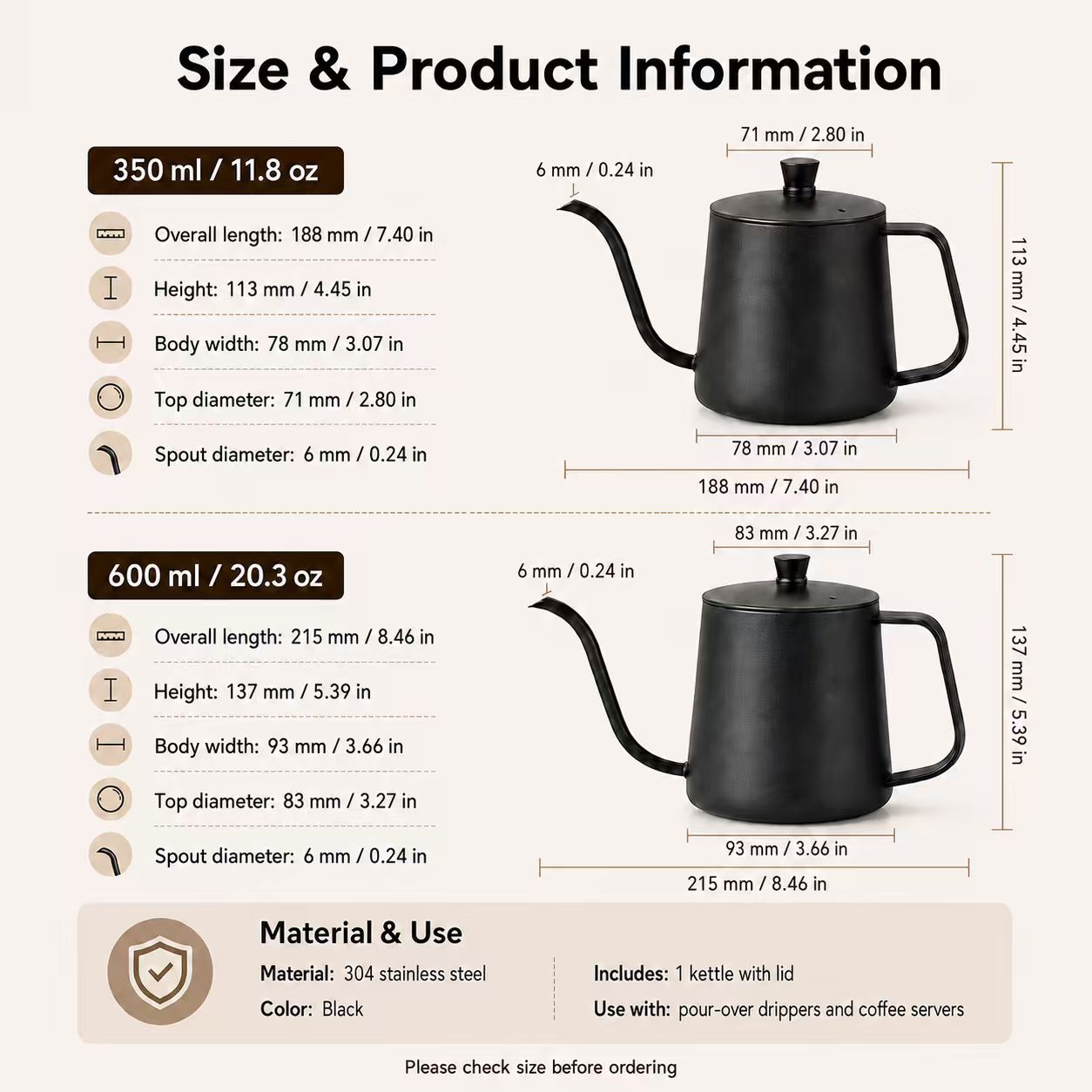 Kaffeekanne aus Edelstahl 304, – Coffee And Tea Bar Bewertung und Preis